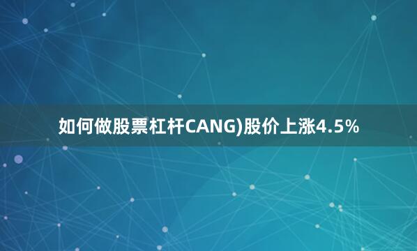 如何做股票杠杆CANG)股价上涨4.5%